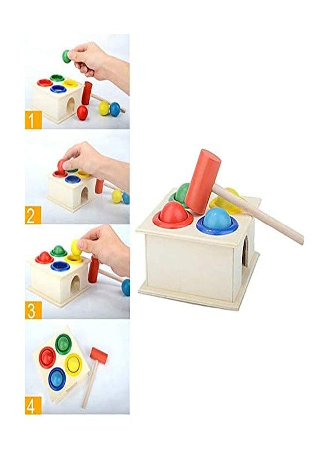 UPBEAT - Wooden Hammer Ball Knock Pounding Bench with Box Case Fine Motor and Dexterity Skills Early Educational Toy Set for Kids 3+ Years (Hammer Ball) - Image 5